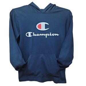 Champion Youth L Pullover Hoodie Kangaroo Pocket Navy‎ Gorpcore Athletic